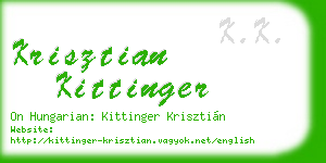 krisztian kittinger business card